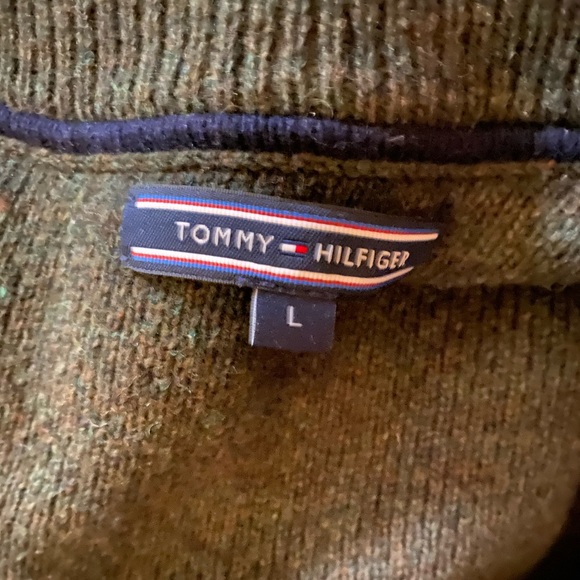 TOMMY HILFIGER Lambswool blend Zip Up Sweater L - Picture 4 of 4